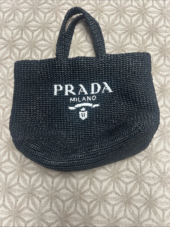 Prada Handbags - Prada Black Woven Milano Tote